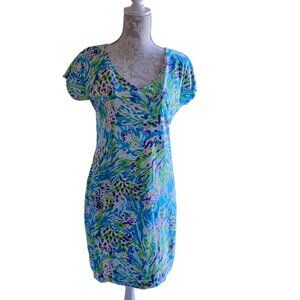 Lilly Pulitzer Multi color Cap Sleeve T-shirt Dress size S